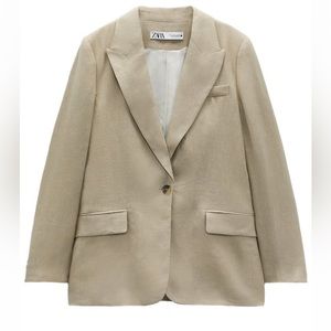 NWOT Zara straight cut linen blazer